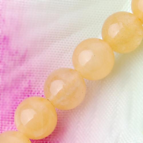 Crofta Yellow Jade Round Gemstone Loose Beads Strand 6mm / 15.5 Inch