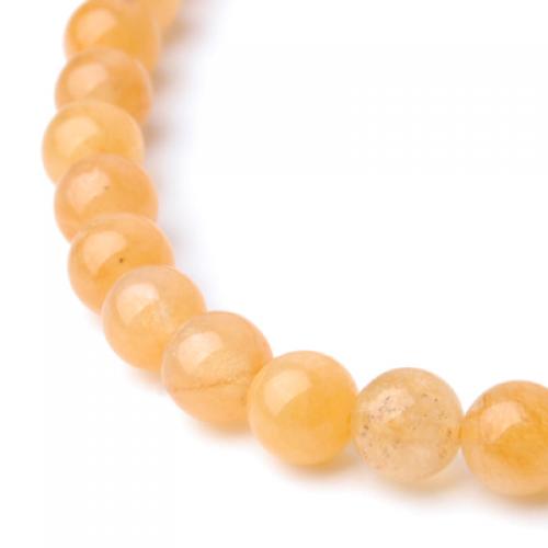 Crofta Yellow Jade Round Gemstone Loose Beads Strand 6mm / 15.5 Inch