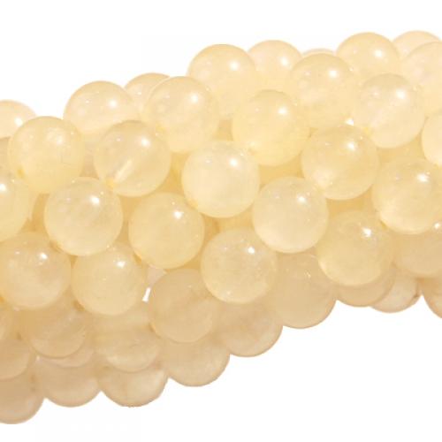 Crofta Yellow Jade Round Gemstone Loose Beads Strand 6mm / 15.5 Inch