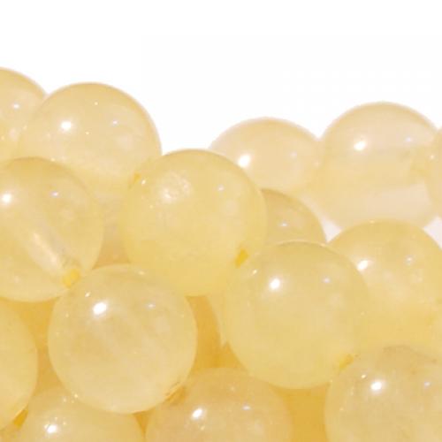 Crofta Yellow Jade Round Gemstone Loose Beads Strand 6mm / 15.5 Inch