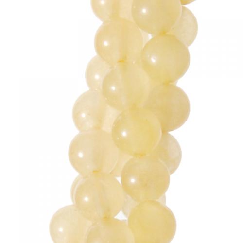 Crofta Yellow Jade Round Gemstone Loose Beads Strand 6mm / 15.5 Inch