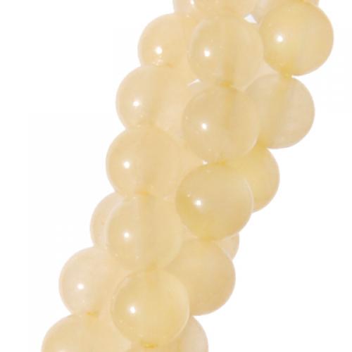 Crofta Yellow Jade Round Gemstone Loose Beads Strand 6mm / 15.5 Inch