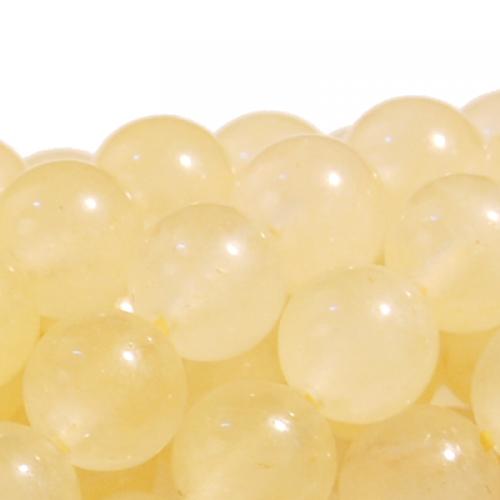 Crofta Yellow Jade Round Gemstone Loose Beads Strand 6mm / 15.5 Inch