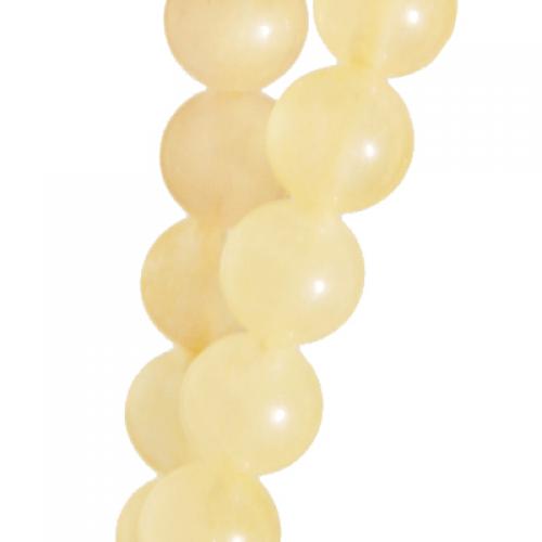 Crofta Yellow Jade Round Gemstone Loose Beads Strand 6mm / 15.5 Inch