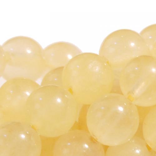 Crofta Yellow Jade Round Gemstone Loose Beads Strand 6mm / 15.5 Inch