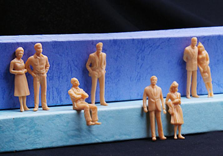 Crofta 100pcs Unpainted Model Train People Figures Scale O (1 to 50)