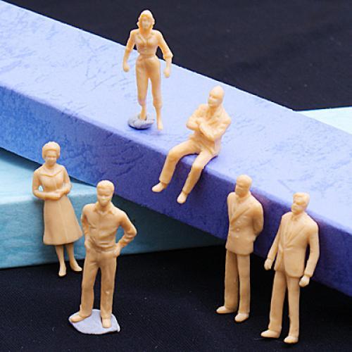 Crofta 100pcs Unpainted Model Train People Figures Scale O (1 to 50)