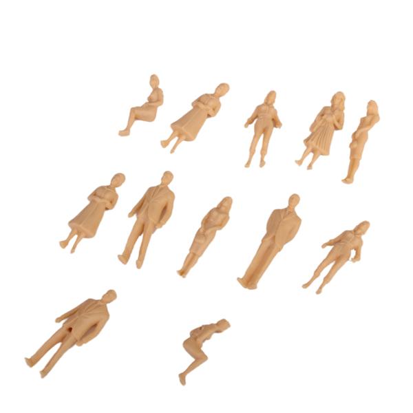 Crofta 100pcs Unpainted Model Train People Figures Scale O (1 to 50)