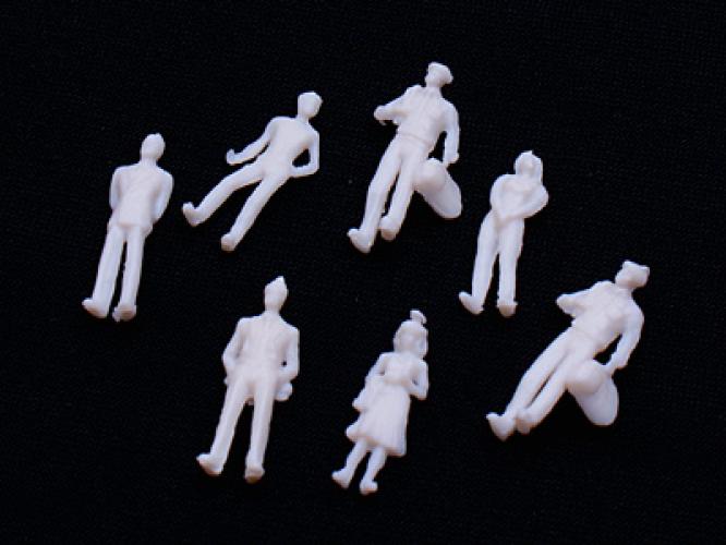 Crofta 100pcs Light Grey Model Train People Figures Scale TT (1 to 100)