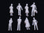 Crofta 100pcs Light Grey Model Train People Figures Scale TT (1 to 100)