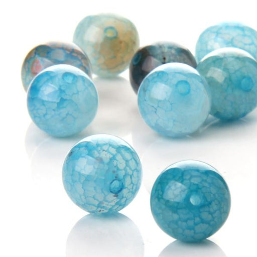 Crofta 12mm Facted Round Balls Gemstone Loose Beads for Necklace Jewelry Bracelet Earrings Making DIY Pack of 20PCS