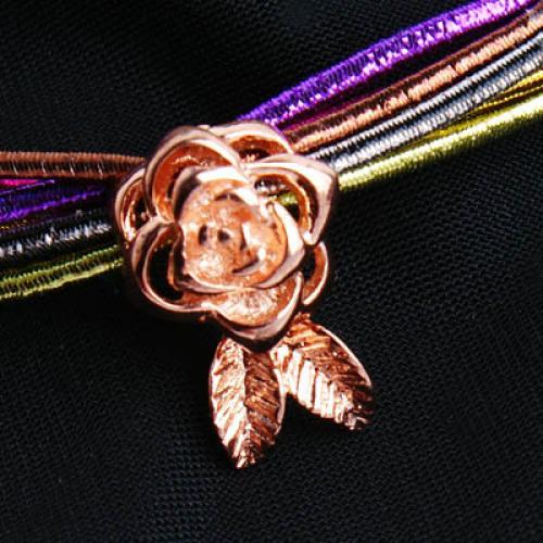 Crofta 18K Gold Plated Carved Rose Magnetic Clasp Buckle Hook