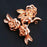 Crofta 18K Gold Plated Carved Rose Flower Magnetic Clasp For Jewelry Making Scrapbooking DIY Charms Pack of 3PCS