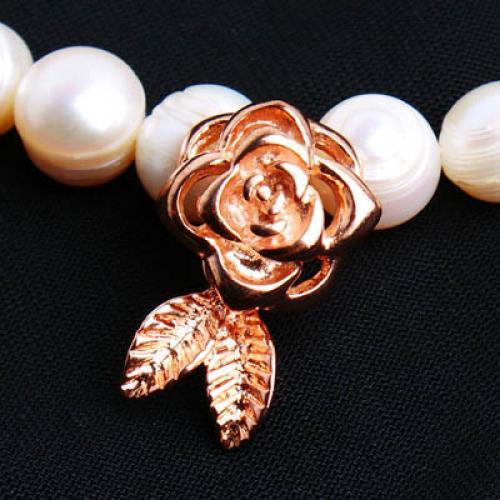 Crofta 18K Gold Plated Carved Rose Magnetic Clasp Buckle Hook