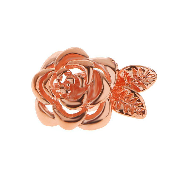 Crofta 18K Gold Plated Carved Rose Flower Magnetic Clasp For Jewelry Making Scrapbooking DIY Charms Pack of 3PCS