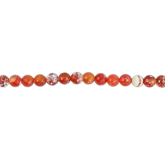 Crofta 10mm Crab Fire Agate Round Gemstone Loose Beads 15inch