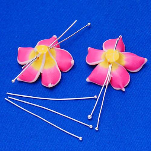 Crofta Womens Fashionable Silver Plated Round Ball Dot Headpins Head Pins Hair Pins Hair Decor Pack of 100PCS