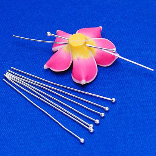 Crofta 1.5inch Silver Plated Round Ball Dot Headpins Head Pins Hair Pins Hair Decor Styling Tools Accessories Pack of 50PCS