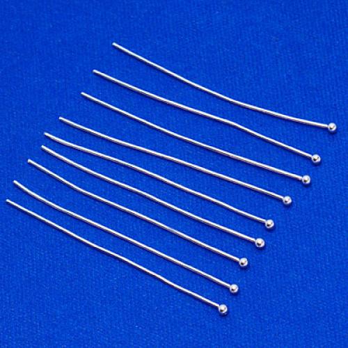 Crofta 1.5inch Silver Plated Round Ball Dot Headpins Head Pins Hair Pins Hair Decor Styling Tools Accessories Pack of 50PCS