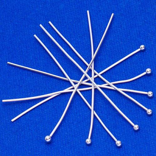 Crofta Womens Fashionable Silver Plated Round Ball Dot Headpins Head Pins Hair Pins Hair Decor Pack of 100PCS