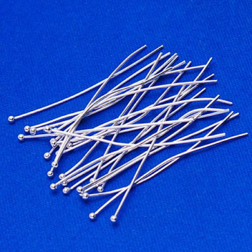 Crofta 1.5 inch Silver Plated Round Ball Dot Headpins Head Pins Hair Pins Hair Decor Styling Tools Accessories Pack of 50PCS