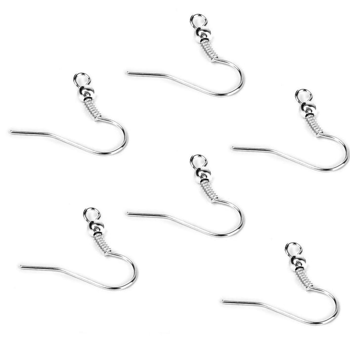 Crofta 100 Pcs Silver Tone Alloy Earring Hooks for DIY Craft Jewelry