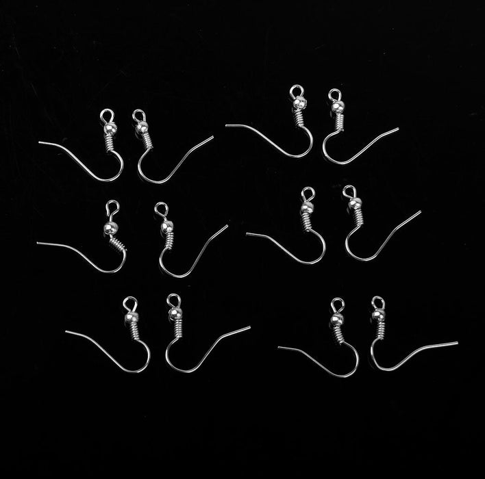 Crofta 100 Pcs Silver Tone Alloy Earring Hooks for DIY Craft Jewelry