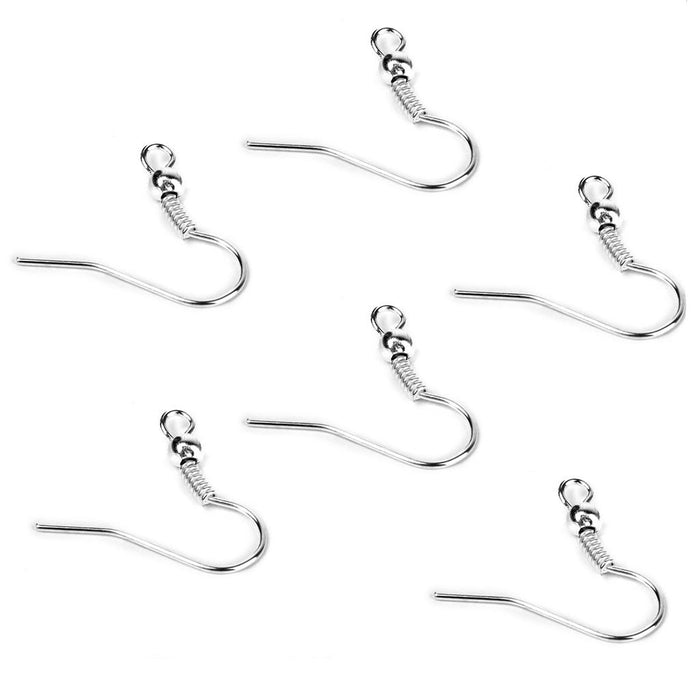 Crofta 100 Pcs Silver Tone Alloy Earring Hooks for DIY Craft Jewelry