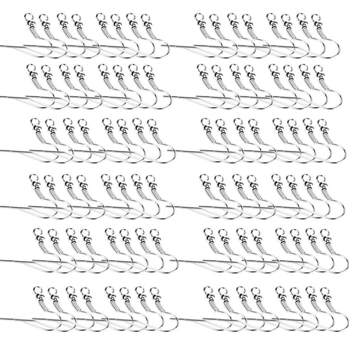 Crofta 100 Pcs Silver Tone Alloy Earring Hooks for DIY Craft Jewelry