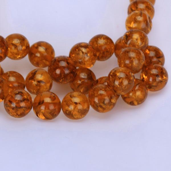 Crofta 10mm Mahogany Synthetic Amber Round Loose Beads Strand 15.5 Inch