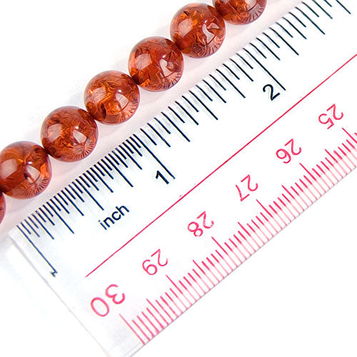 Crofta 10mm Mahogany Synthetic Amber Round Loose Beads Strand 15.5 Inch