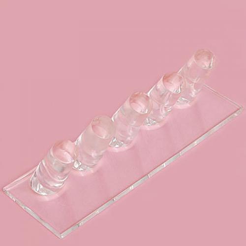 Crofta 1-5 Finger Ring Display Jewelry Holder Clear Acrylic Stand Showcase