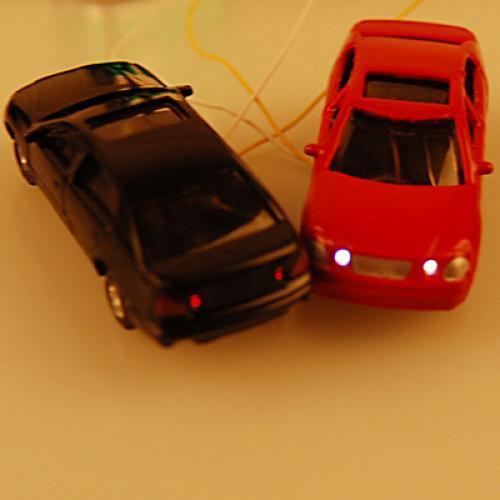 Crofta 10Pcs Flaring Light Painted Model Cars w/ Wires Scale 1 to 100 EC100-3