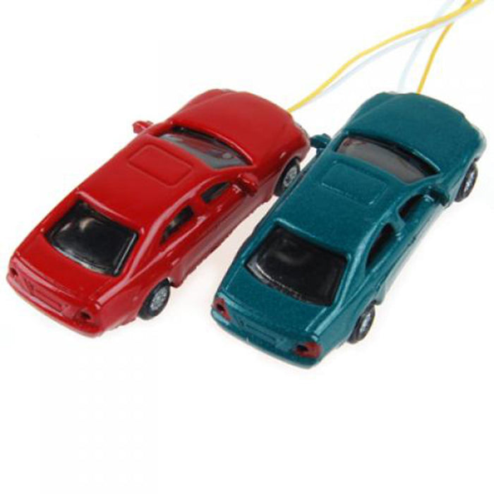 Crofta 10Pcs Flaring Light Painted Model Cars w/ Wires Scale N (1 to 150) EC150-3