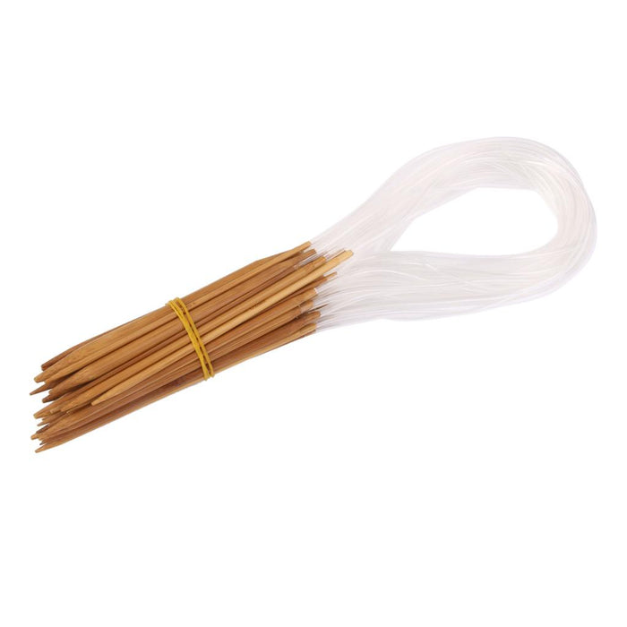 Crofta 14 Sizes 2.0mm-6.5mm 60cm Bamboo Circular Knitting Needles