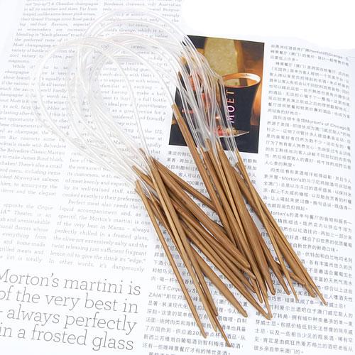 Crofta 11 Sizes 2.0mm-5.0mm 40cm Bamboo Circular Knitting Needles