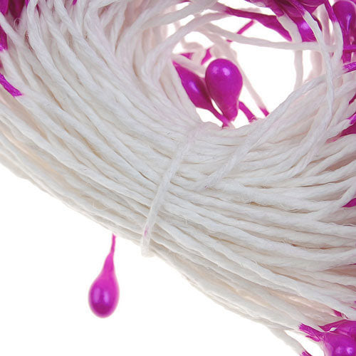 Crofta 170pcs Pearl Double Tip Floral Stamens - Fuchsia