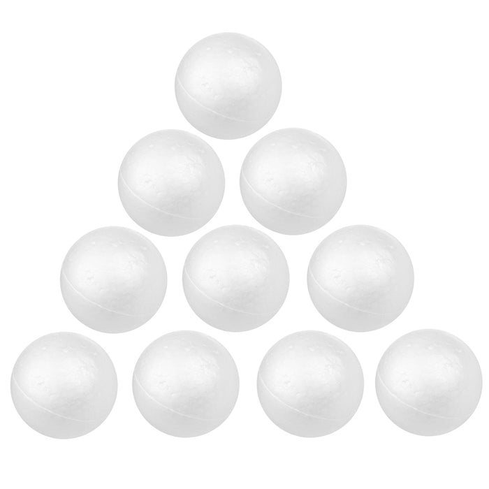 Crofta 10 x White Christmas Modelling Craft Polystyrene Foam Ball Sphere 10cm