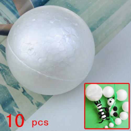 Crofta 10 x White Christmas Modelling Craft Polystyrene Foam Ball Sphere 10cm