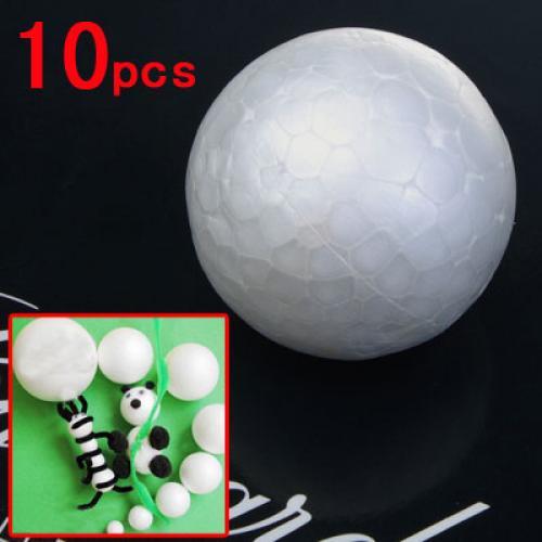 Crofta 10 x 6cm White Modelling Craft Polystyrene Foam Ball Sphere