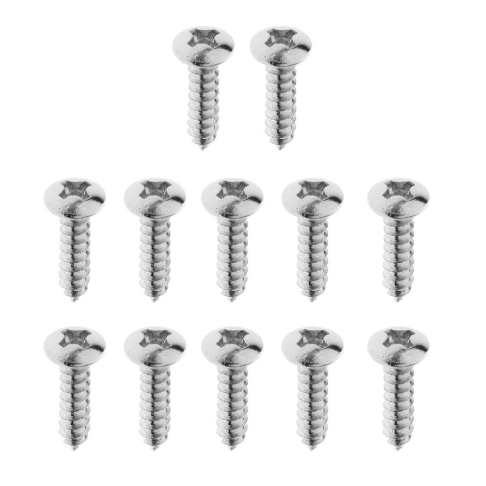 Crofta 12pcs Pickguard Screws for Guitar Fender Strat Tele - Silver Tone