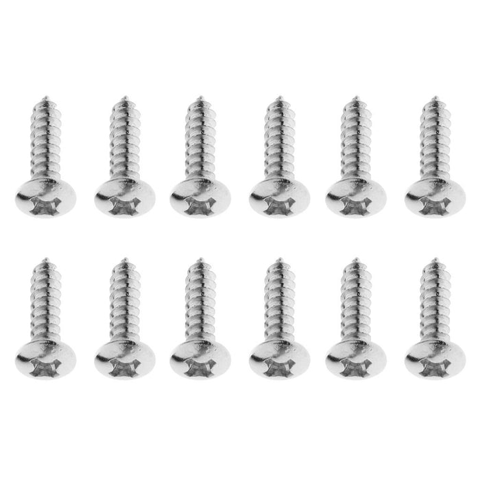 Crofta 12pcs Pickguard Screws for Guitar Fender Strat Tele - Silver Tone