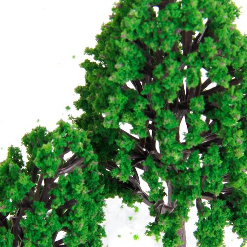 Crofta 12pcs 1.2 inch - 6.3 inch Green Train Set Scenery Landscape Model Tree Scale 1/50