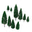 Crofta 10Pcs 1.9 inch - 6.3 inch Train Set Scenery Landscape Model Pyramidal Trees Scale 1/50