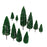 Crofta 10Pcs 1.9 inch - 6.3 inch Train Set Scenery Landscape Model Pyramidal Trees Scale 1/50