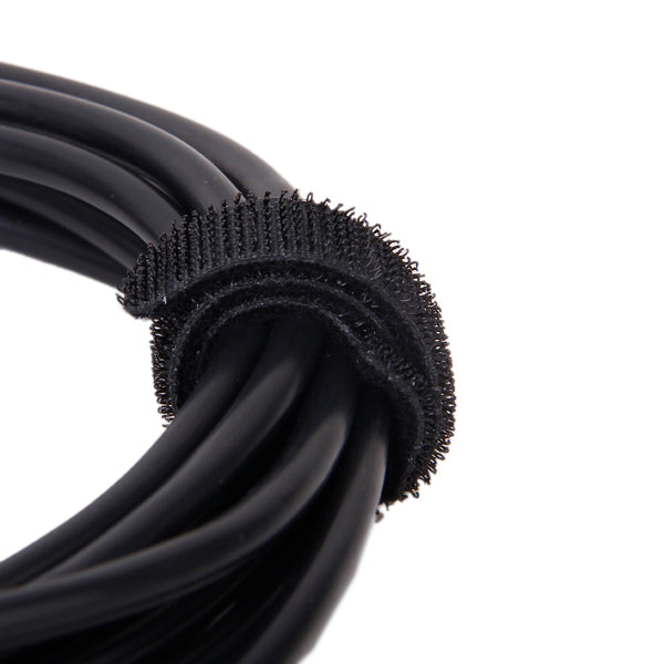 10x Black Reusable Nylon Hook Loop Fastener Strap for Tidy Cable Wire Cord