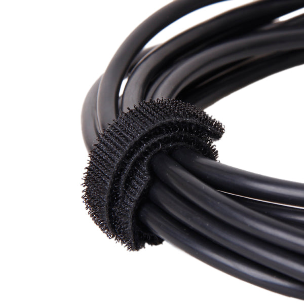 10x Black Reusable Nylon Hook Loop Fastener Strap for Tidy Cable Wire Cord