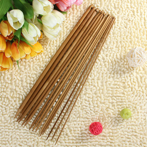 Crofta 14 Sizes Afghan Carbonized Bamboo Crochet Hooks 3.0-10.0mm