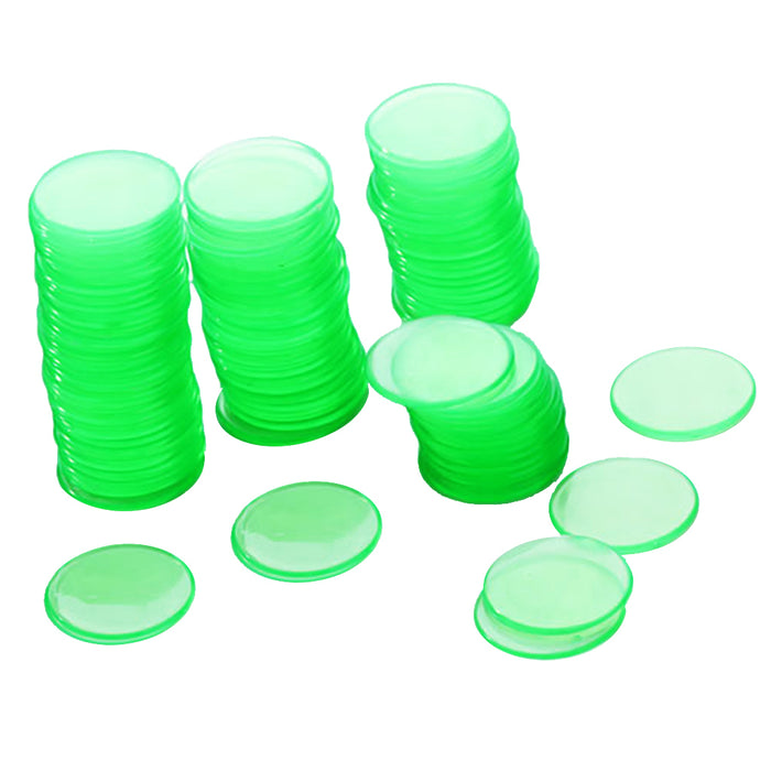 100pcs PRO POKER Counter Bingo Chips Markers 19mm for Bingo Game Card Green