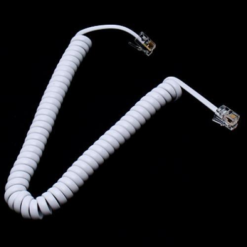 Crofta 10 Pieces 2m/6.5ft Telephone Extension Coil Cable Male RJ11 Handset Wire